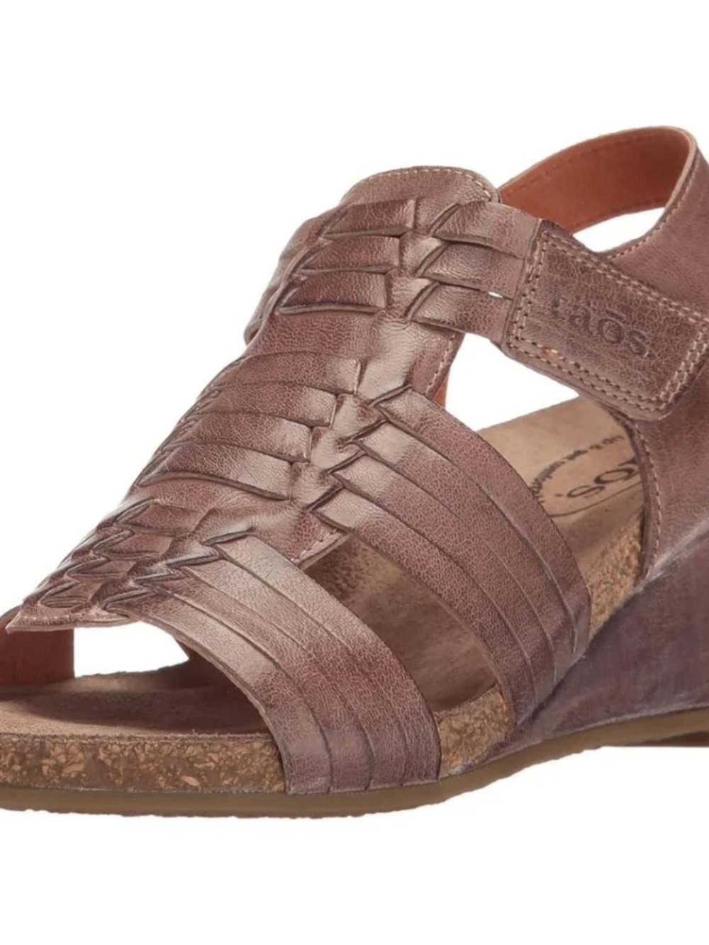 Taos Brown Woven Leather Women’s Sandal